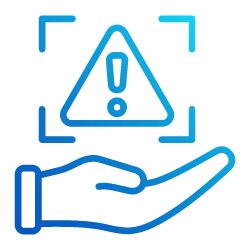 Hand holding a warning triangle with an exclamation mark, signaling a safety alert or hazard caution 