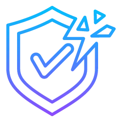 Gradient shield with a checkmark, symbolizing verified security 