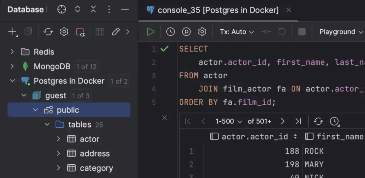 Built In Database Tools