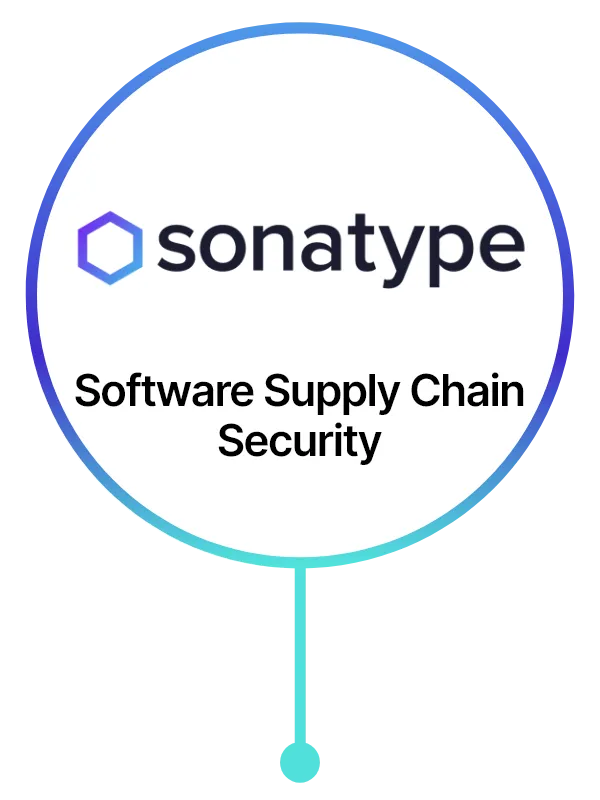 Sonatype logo on a circular badge reading 'Software Supply Chain Security' below the logo emblem 